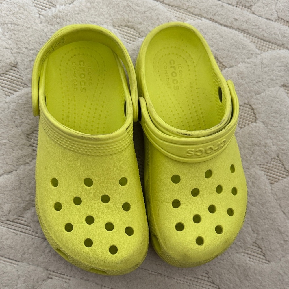 CROCS Kids' Classic Clog in Neon Yellow